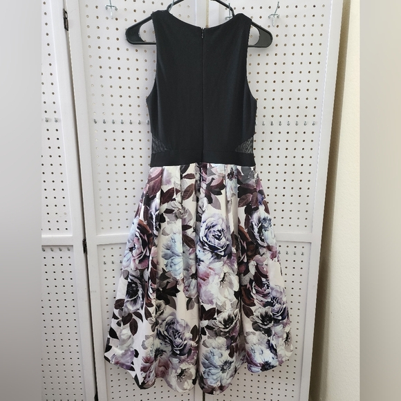 Xscape Black and Purple Floral  Dress - Picture 4 of 10